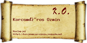 Korcsmáros Ozmin névjegykártya